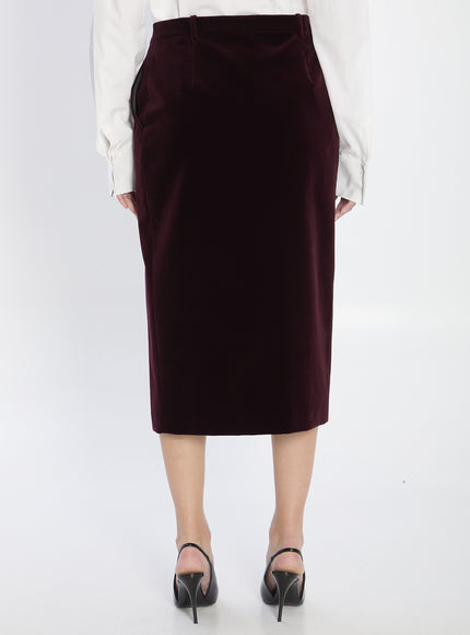 Saint Laurent Wrap Skirt In Velvet