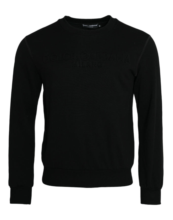 a black sweater with the words, black on a white background