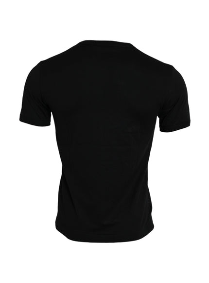 the back of a black t - shirt on a white background