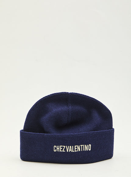 Valentino Garavani Chez Valentino Beanie QT Blue