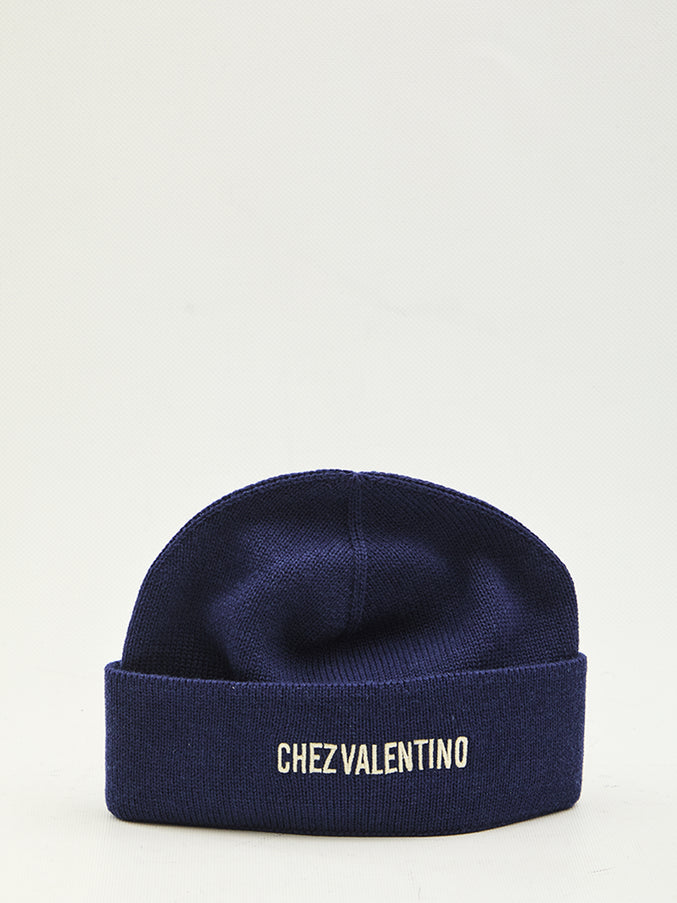 Valentino Garavani Chez Valentino Beanie QT Blue