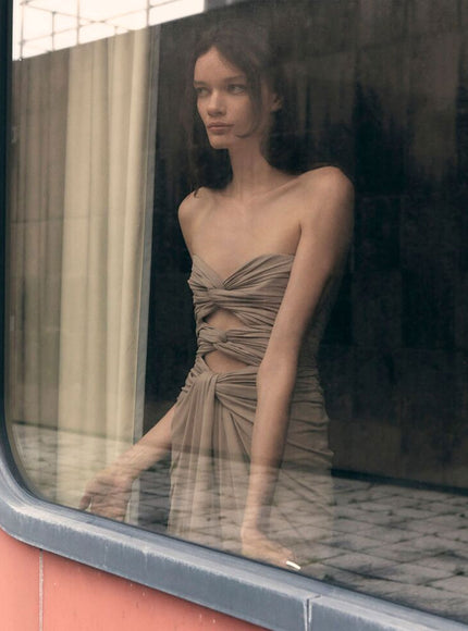 Saint Laurent Pink Cut-out Mini Dress