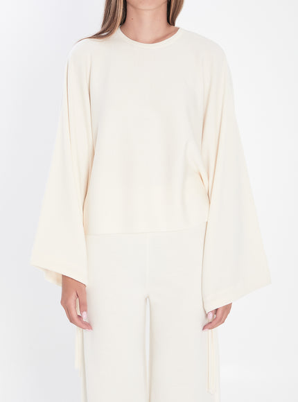 Max Mara Sweater In Fine Wool Yarn White