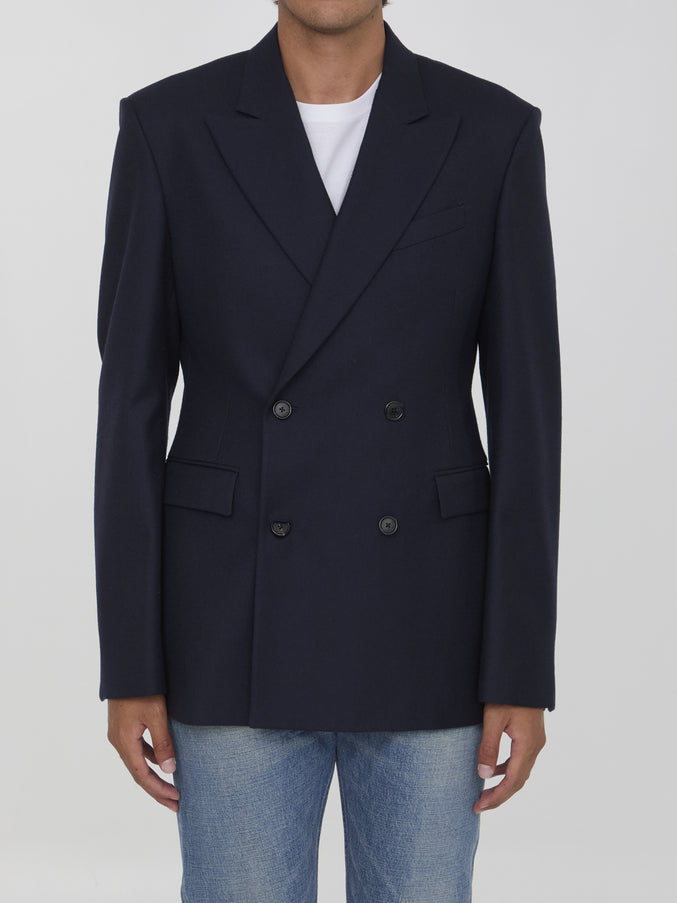 Loewe Wool Double-breasted Jacket Blue