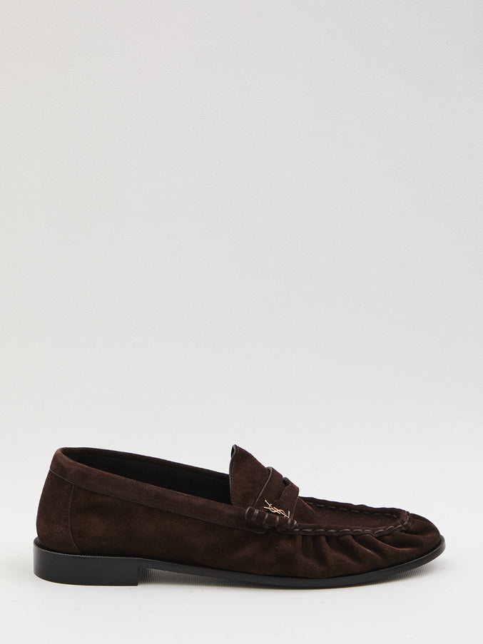 Saint Laurent Le Loafer In Suede Brown