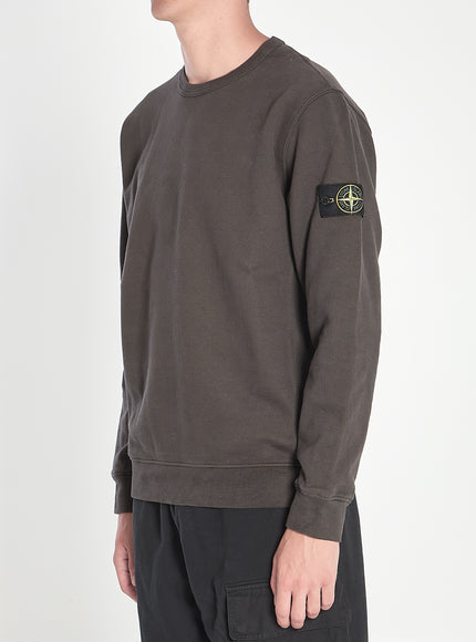 Stone Island Fleece Sweatshirt In Organic Cotton