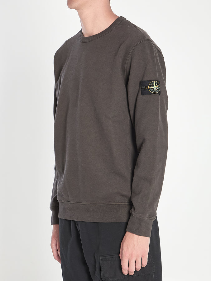Stone Island Fleece Sweatshirt In Organic Cotton