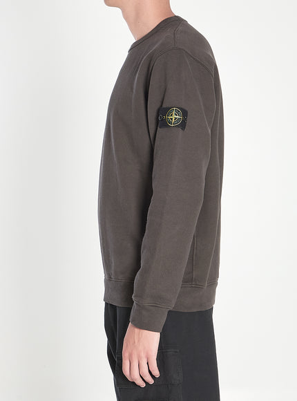 Stone Island Fleece Sweatshirt In Organic Cotton