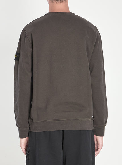 Stone Island Fleece Sweatshirt In Organic Cotton