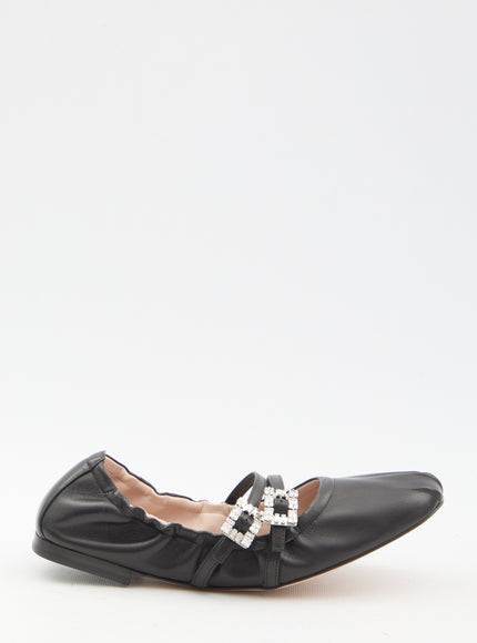 Roger Vivier Nappa Ballerinas With Straps Black