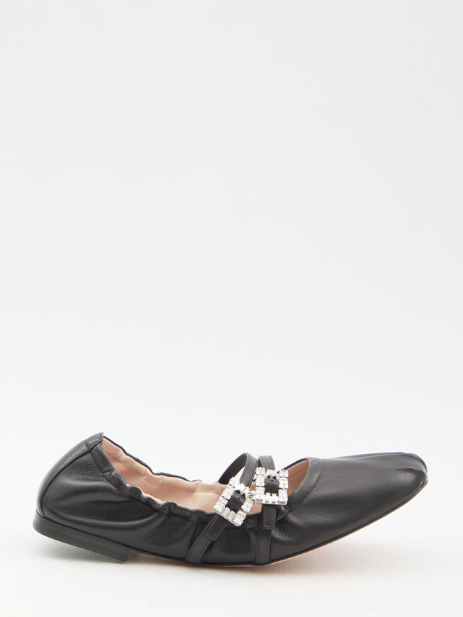Roger Vivier Nappa Ballerinas With Straps Black