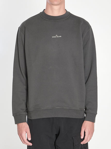Stone Island Sweatshirt With Industrial Flow Print Grey