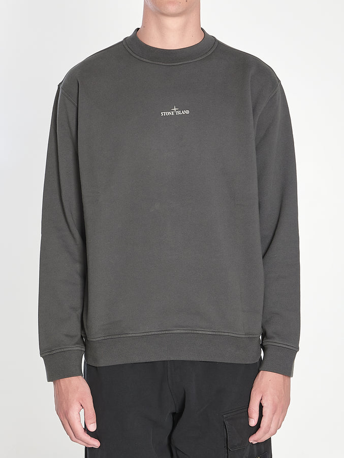Stone Island Sweatshirt With Industrial Flow Print Grey