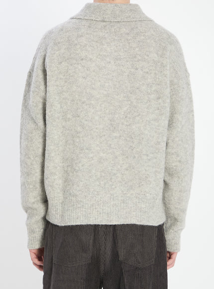 Ami Paris Polo In Alpaca And Wool