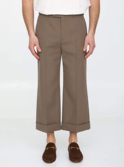 Gucci Textured Gabardine Trousers Beige