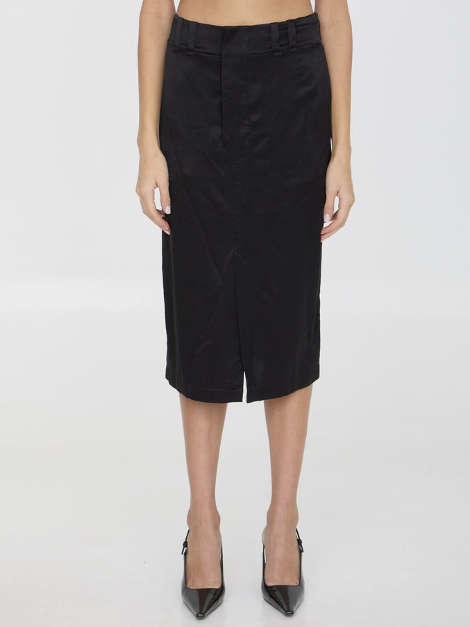 Saint Laurent Silk Skirt Black