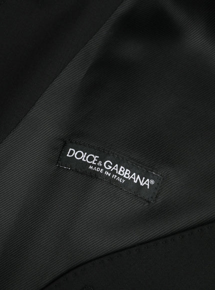 a close up of the label on a black jacket