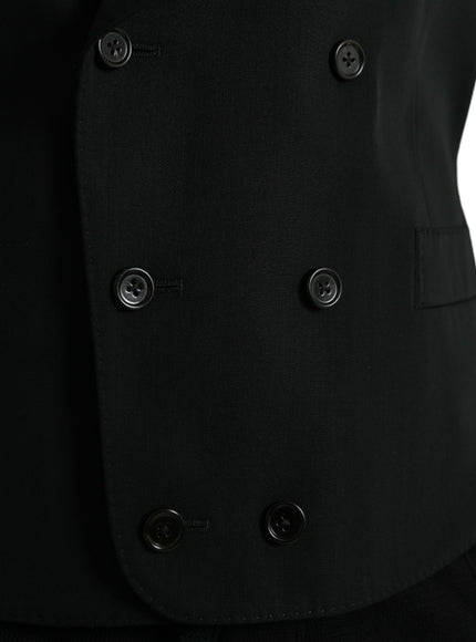 Dolce & Gabbana Black Wool Waistcoat Dress Formal Vest