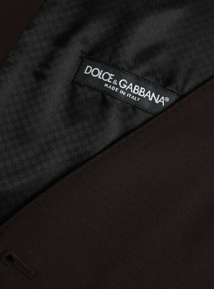 Dolce & Gabbana Brown Wool Waistcoat Dress Formal Vest