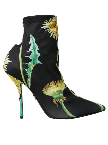 a high heeled shoe with flowers on it