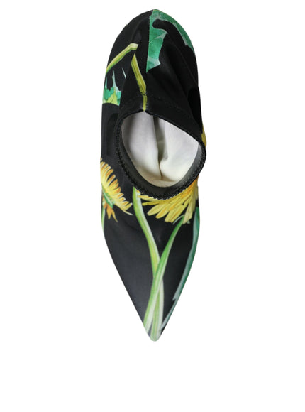 a black bandana with yellow flowers on it