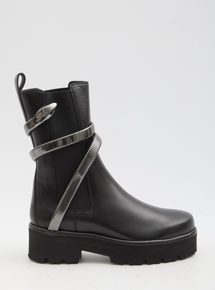 Rene Caovilla Juniper 45 Biker Boots Black