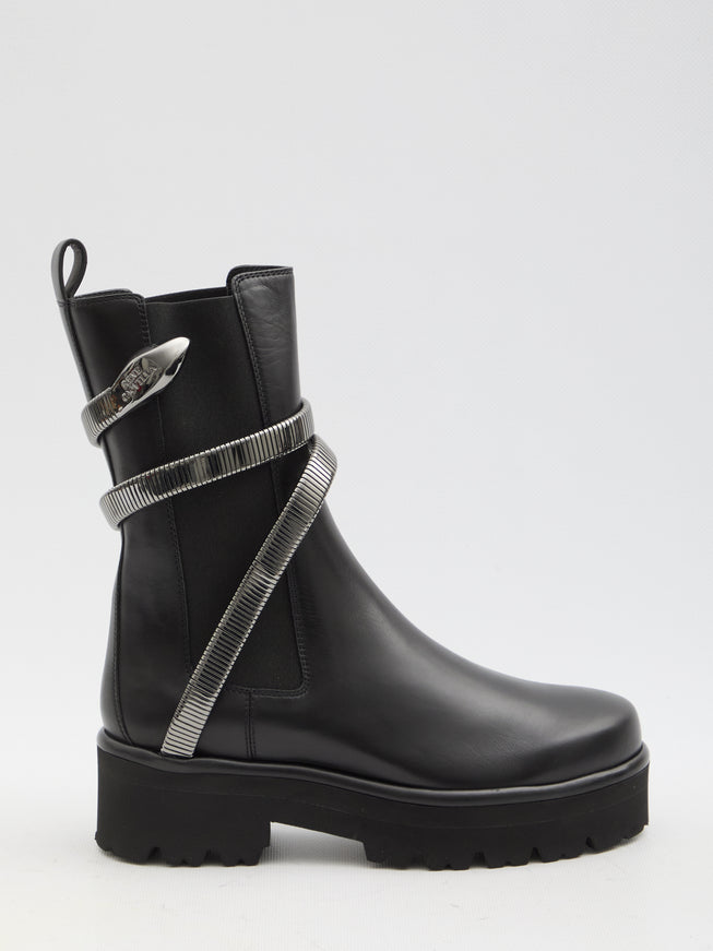 Rene Caovilla Juniper 45 Biker Boots Black