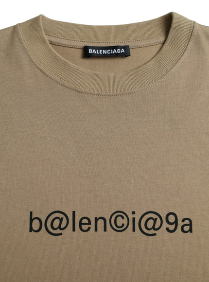 Balenciaga Brown Cotton Symbolic Jersey Vintage Crew Neck T-shirt