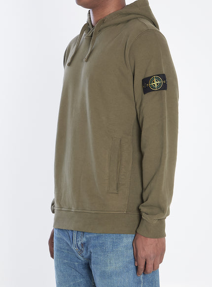 Stone Island Organic Cotton Hooded Sweatshirt