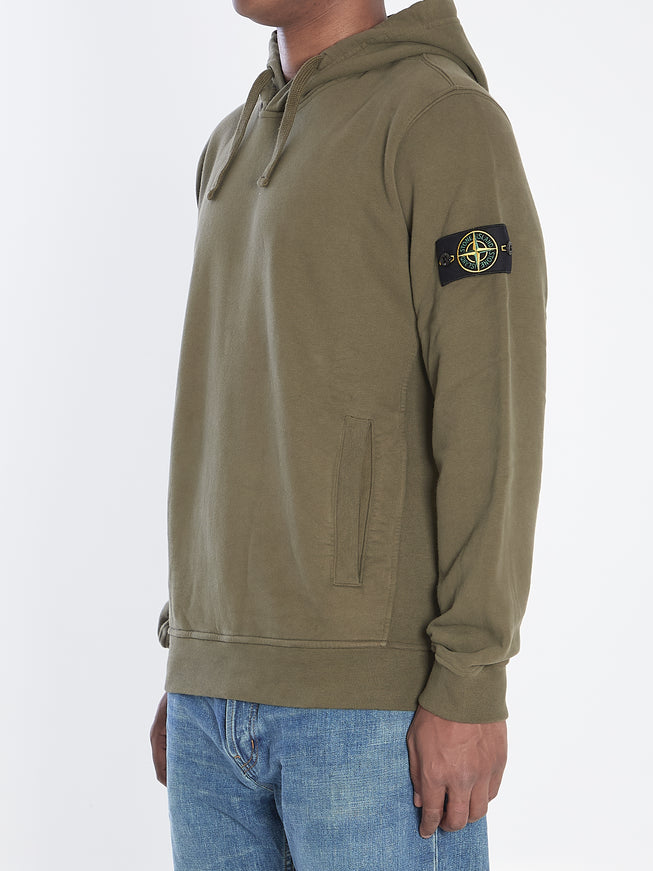 Stone Island Organic Cotton Hooded Sweatshirt