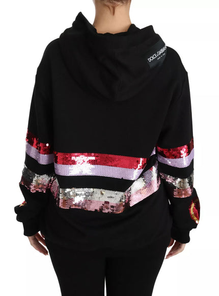 Dolce & Gabbana DG Sequined Hooded Pullover Sweater