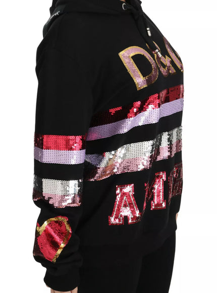 Dolce & Gabbana DG Sequined Hooded Pullover Sweater