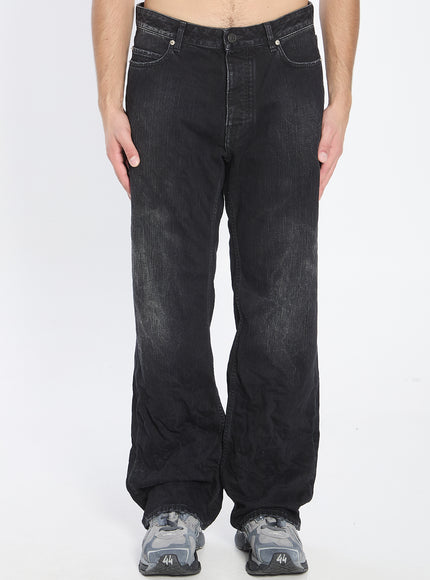 Balenciaga Distressed Relaxed Jeans Black