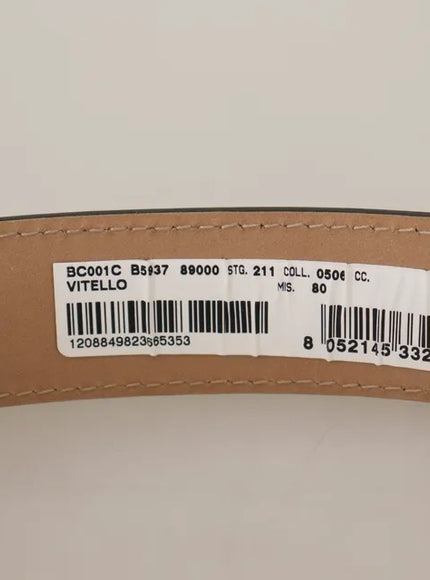 a brown belt with a bar code on it