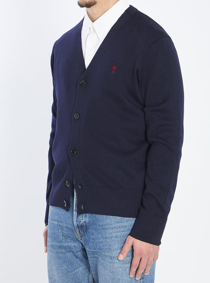 Ami Paris Ami De Coeur Wool Cardigan
