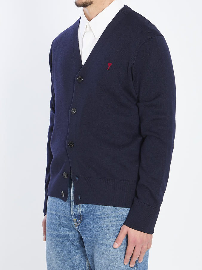 Ami Paris Ami De Coeur Wool Cardigan