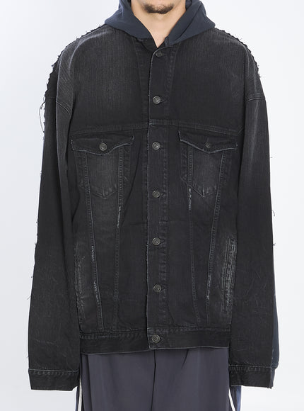 Balenciaga Oversized Layered Jacket Black