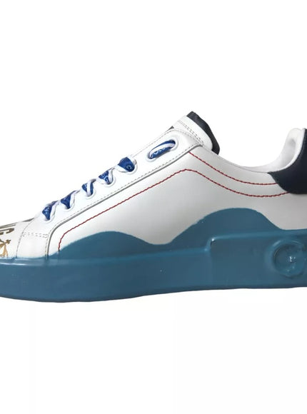 Dolce & Gabbana Blue White Printed Portofino Melt Sneakers Shoes