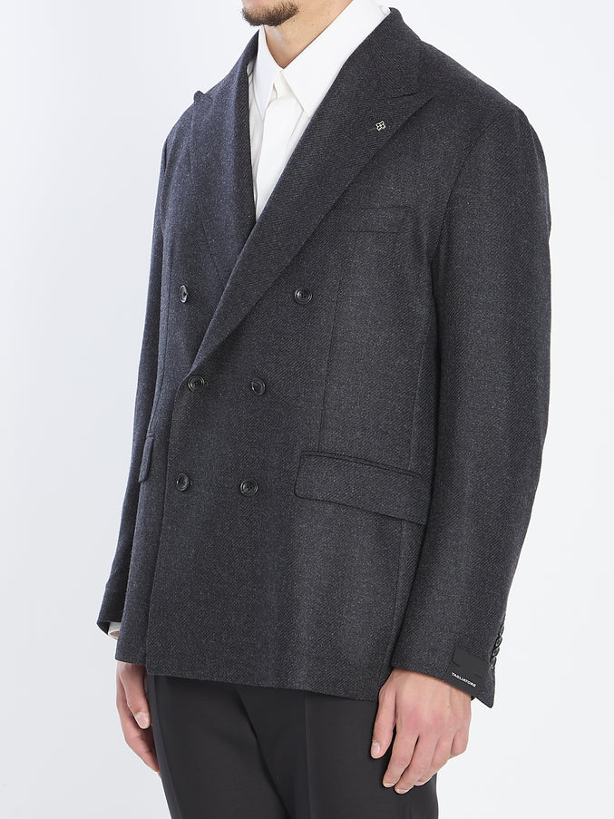 Tagliatore Double-breasted Jacket In Diagonal Wool