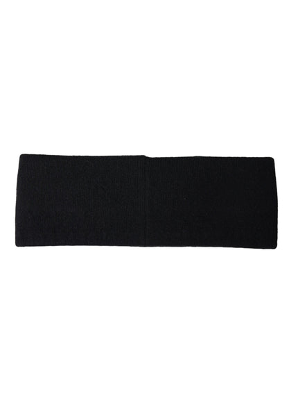 Back view of Dolce & Gabbana black cashmere knitted headband