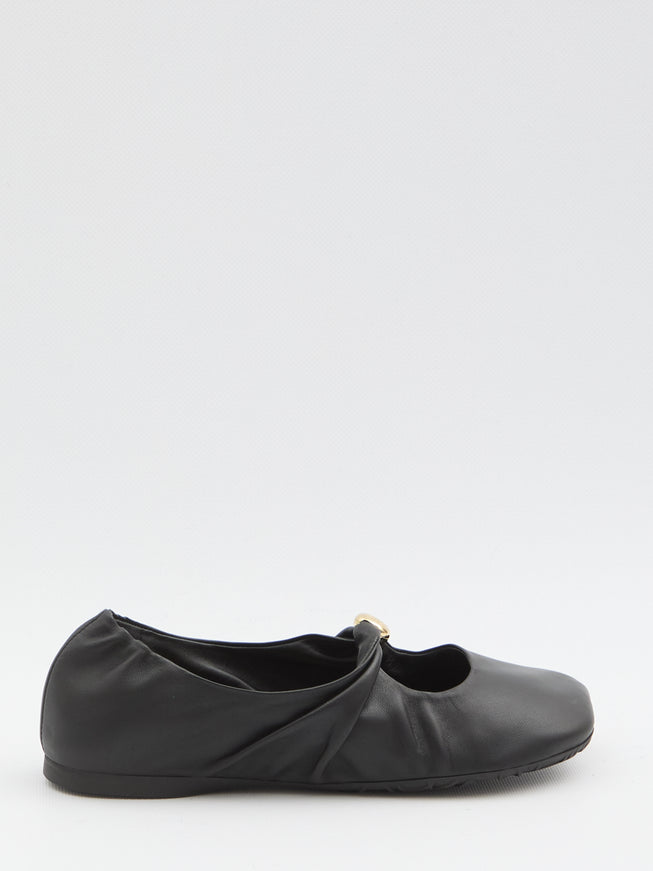 Loewe Pebble Ballerina In Nappa Leather Black