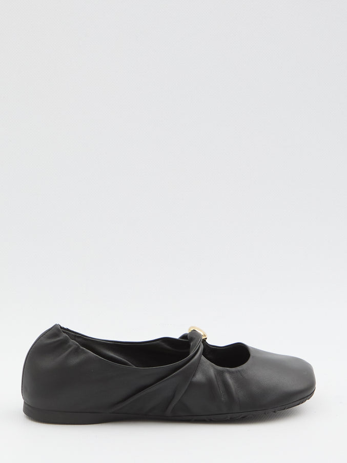 Loewe Pebble Ballerina In Nappa Leather Black