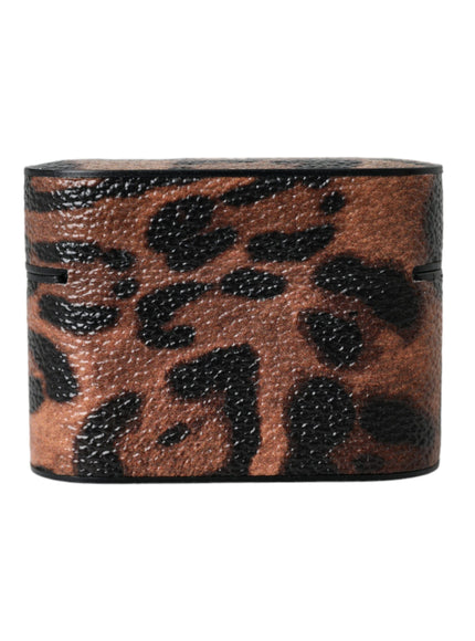 a brown and black animal print belt