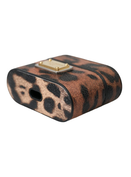 a brown and black animal print case on a white background