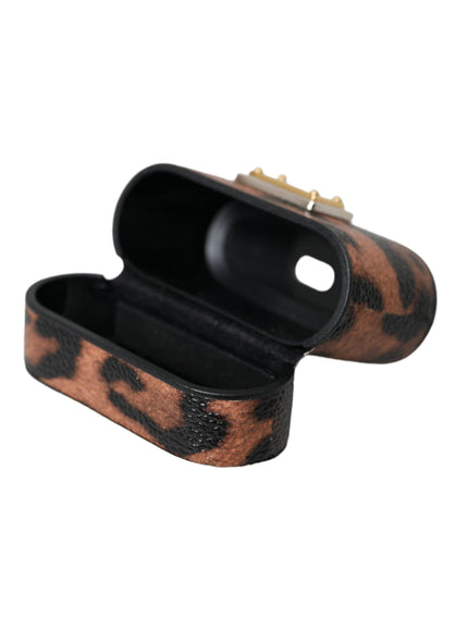 a leopard print box with a handle