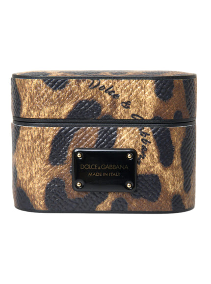 a leopard print box on a white background