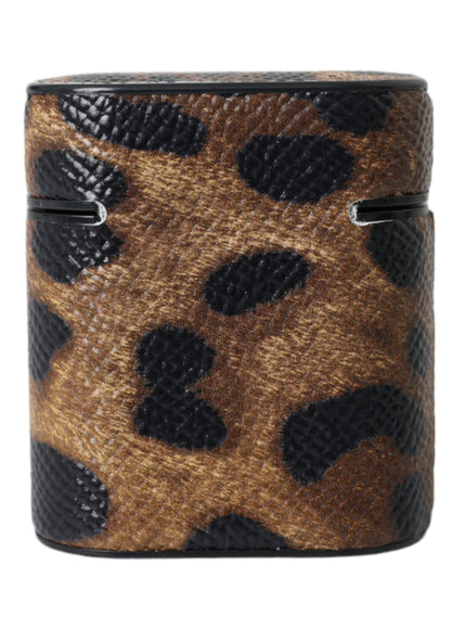 a brown and black animal print canister