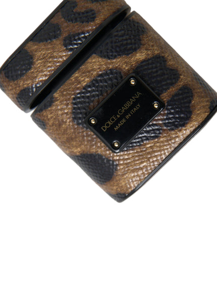 a brown and black animal print wallet