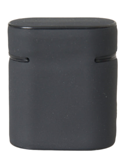 a black container with a black lid on a white background