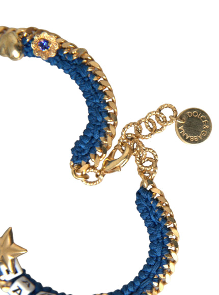 a blue and gold bracelet with a star charm